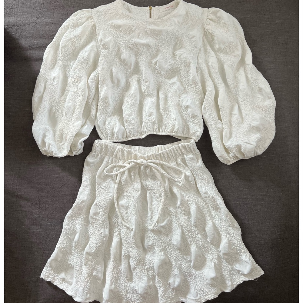 Feeling Bubbly Two Piece White Set - Bridal Shower/Bachelorette Party